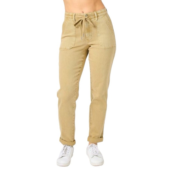 Judy Blue Pants - Judy Blue High Waisted Khaki Joggers